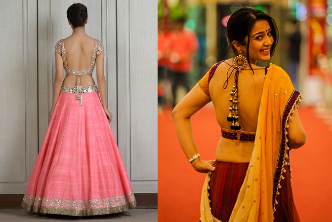 backless ghagra choli