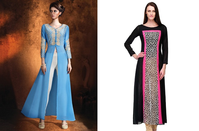 Long Straight Georgette Kurtis