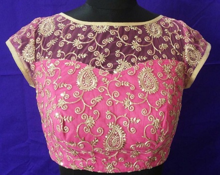 Embroidery on a Net Blouse