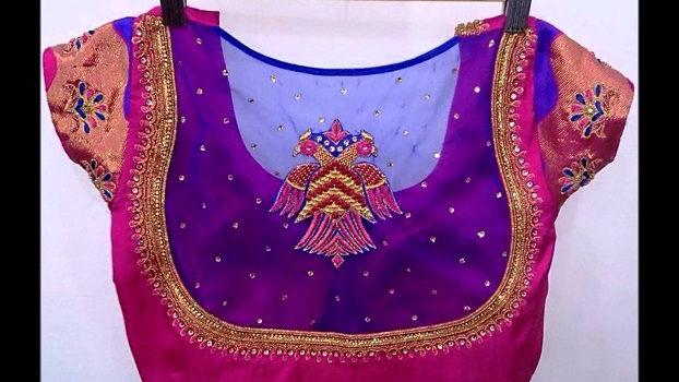 Net Blouse For Silk Sarees