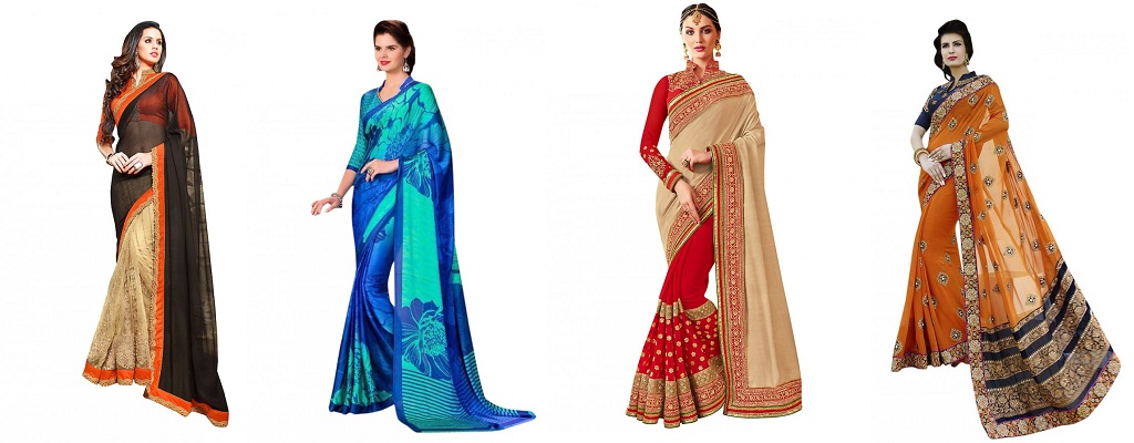 different collar-designs blouses for sarees