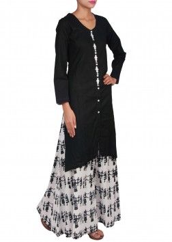 Black printed palazzo