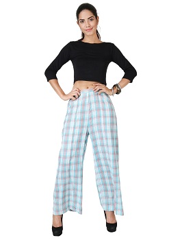 Checked palazzo pants