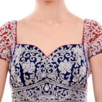 Embroidery-on-velvet blouse
