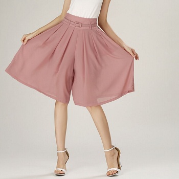 Pink based-skirt type palazzo pants