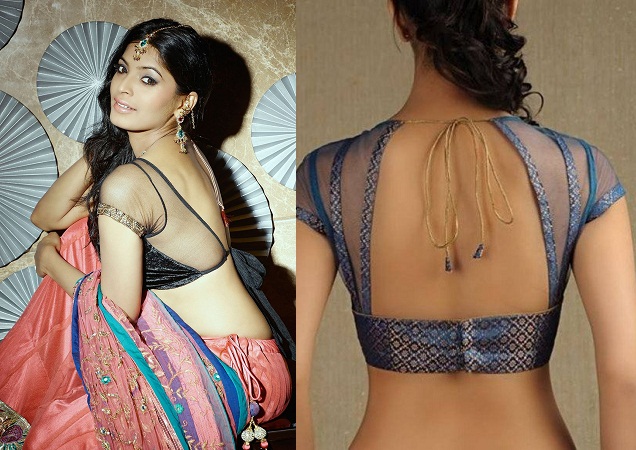 Transparent Backless Blouse Design