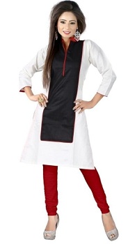 Varanga Black & White Solid Kurti