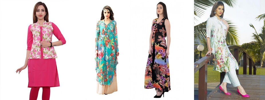 different floral kurti patterns