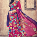 Floral frock paired with salwar