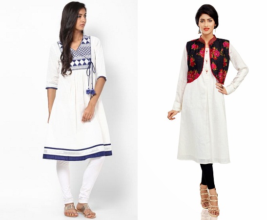 Buy Off White Zari Embroidered Cotton Dobby Kurta Online - Aurelia