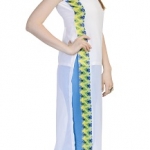 White Kurti with solid colours