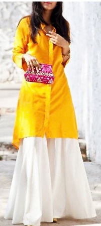 Wide leg pants with Kurti