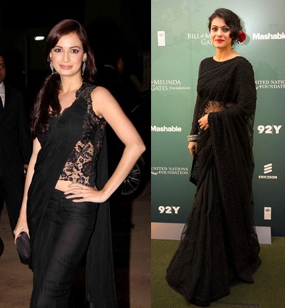 Plain Black Saree