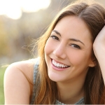 Girl smiling with perfect smile and white teeth