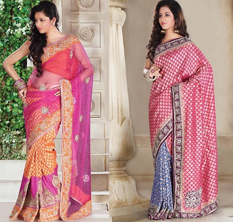 Brocade Half Half Sarees