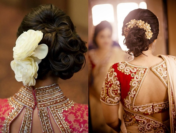 Bun with flowers for navratri