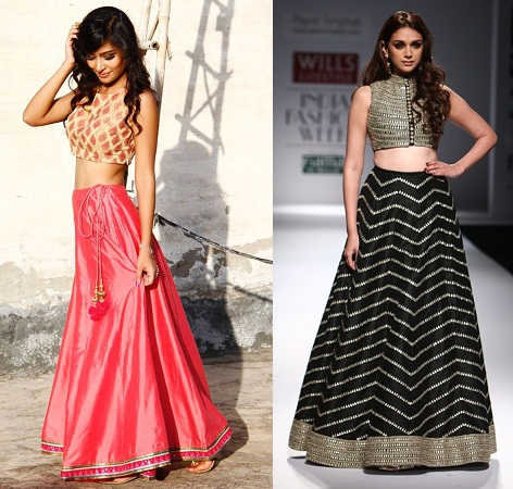 crop tops with long skirt