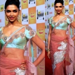 Deepika Padukone In Pink Saree at Filmfare