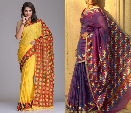 Latest Phulkari Sarees