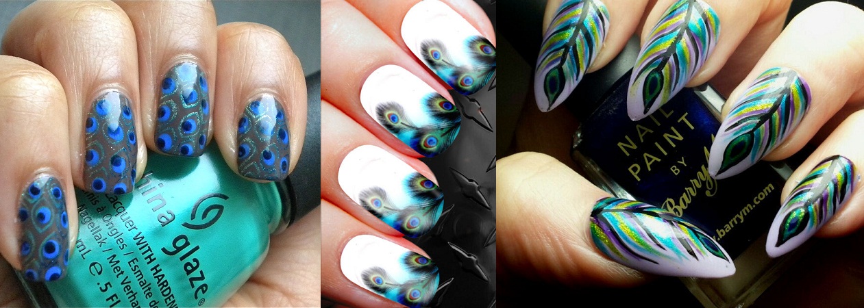 Peacock Feather gel nails By Terry | Peacock nails, Peacock nail designs,  Feather nails