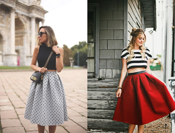 Crop Top With A Plain Midi Skirt