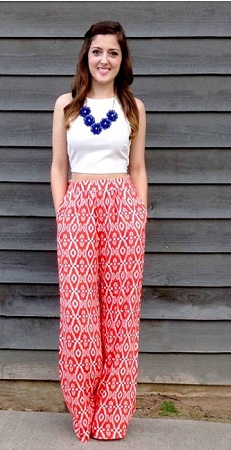 Crop top with palazzo pants