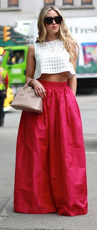 Solid Color Crop top and Maxi Skirt