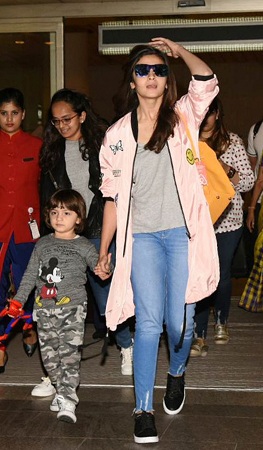 Alia Bhatt With AbRam At Mumbai Airport