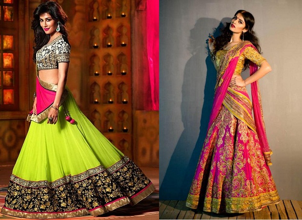 contrast-border-lehenga