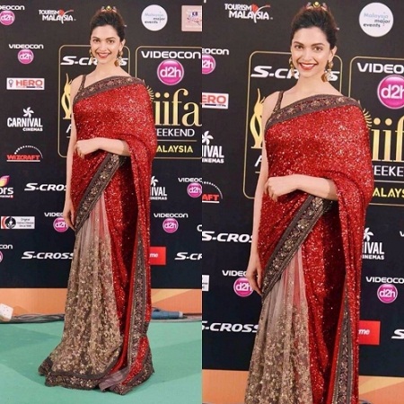 deepika-in-red-saree