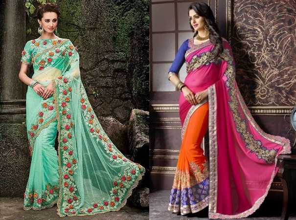 Designer Embroidered Saris