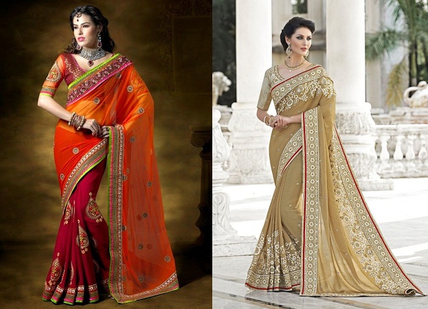 Festival Wear Designer Embroidered Saris