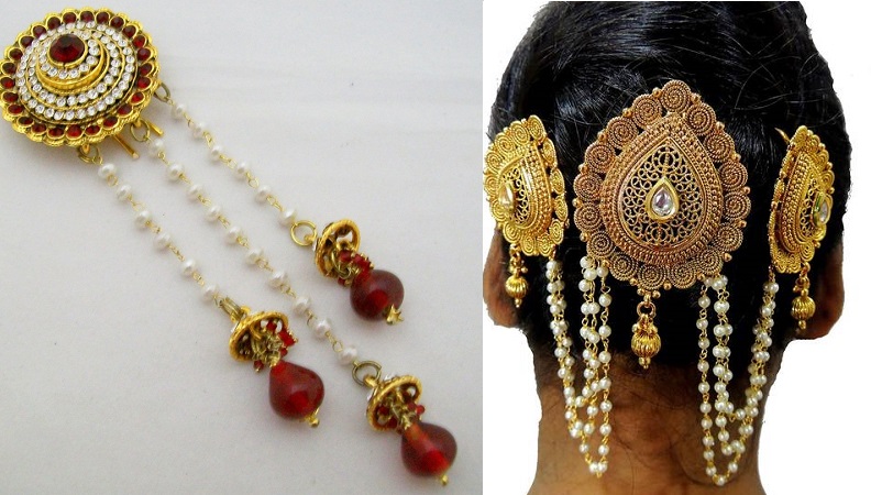 Jewellery For Bride Half Moon Pearl Jada Billa For Hair Decoration H25168