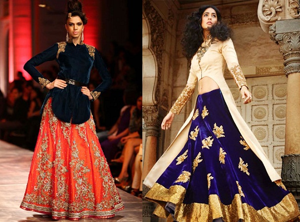 SAMPLE SALE: Blue Banarasi Kurta Lehenga – Preserve