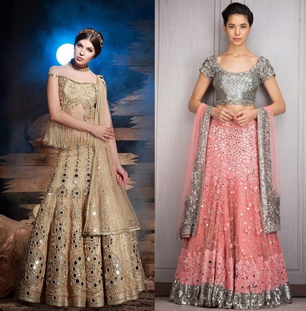 lehengas-with-crystal-and-mirror-works