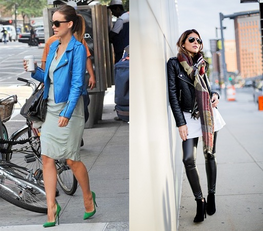 Moto Jacket With Scarf And Sunglasses