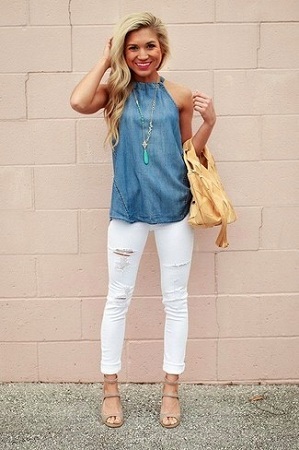 Sleeveless Top With Skinny Jeans