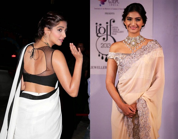 Sonam Kapoor In Backless And Off Shoulder Blouse