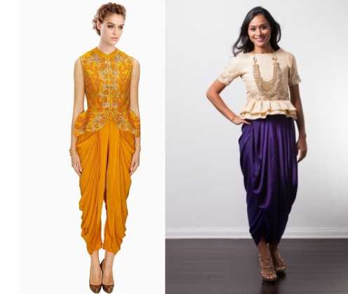 dhoti pants with peplum top