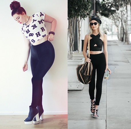 High Waisted leggings With Crop Top