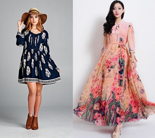 Printed loose dresses and frocks