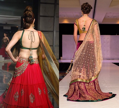 Backless Dori Blouse With Lehenga