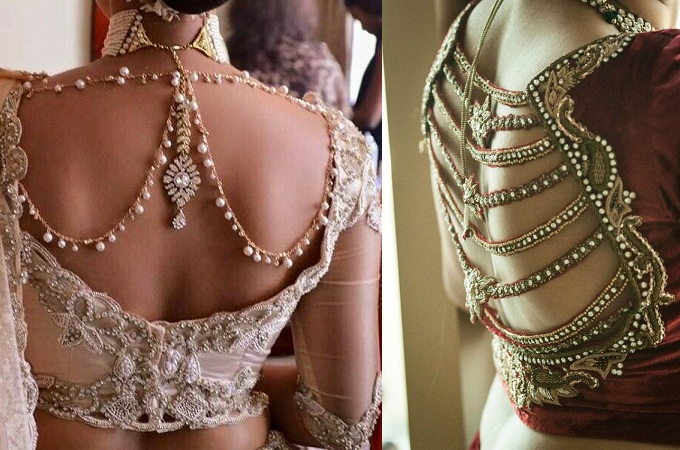 Backless blouses with jeweled back