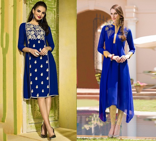 Blue Pattern Kurta