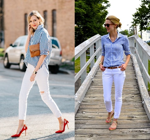 Button Down With White Jeans