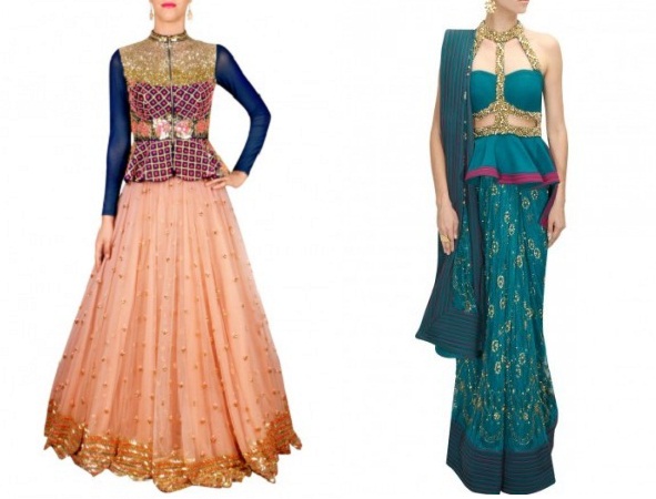 Peplum Look On Lehenga And Saree