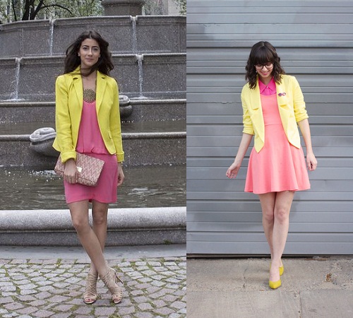 Salmon Pink With Yellow Jacket