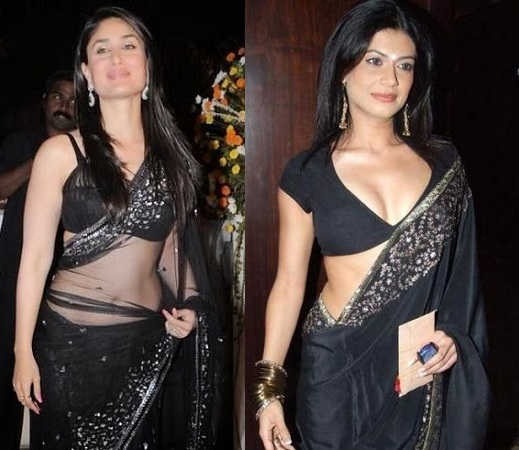 Seductive Black Sari