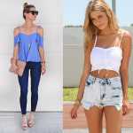 Spaghetti Strap Blouse Design With Jeans And Shorts