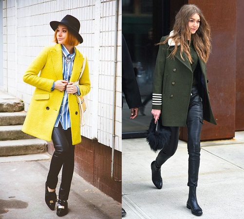 Statement Long Coats And Leather Pants
